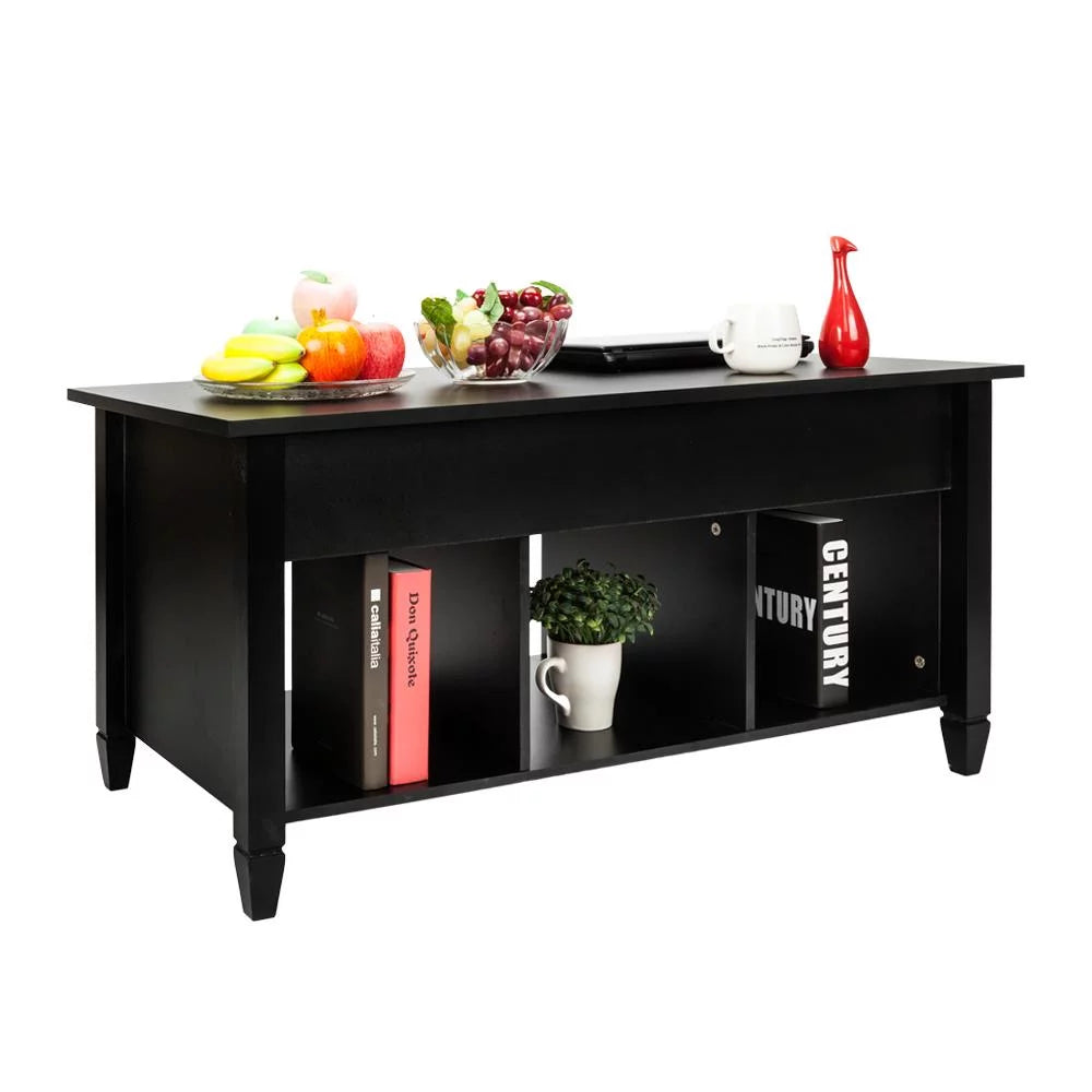 Lift Top Coffee Table with Hidden Compartment Black S60477