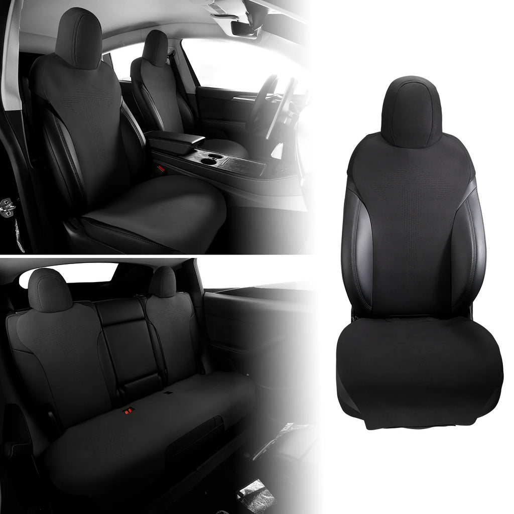 Black Suede Leather Seat Cover Cushions for Tesla Model 3 W7179