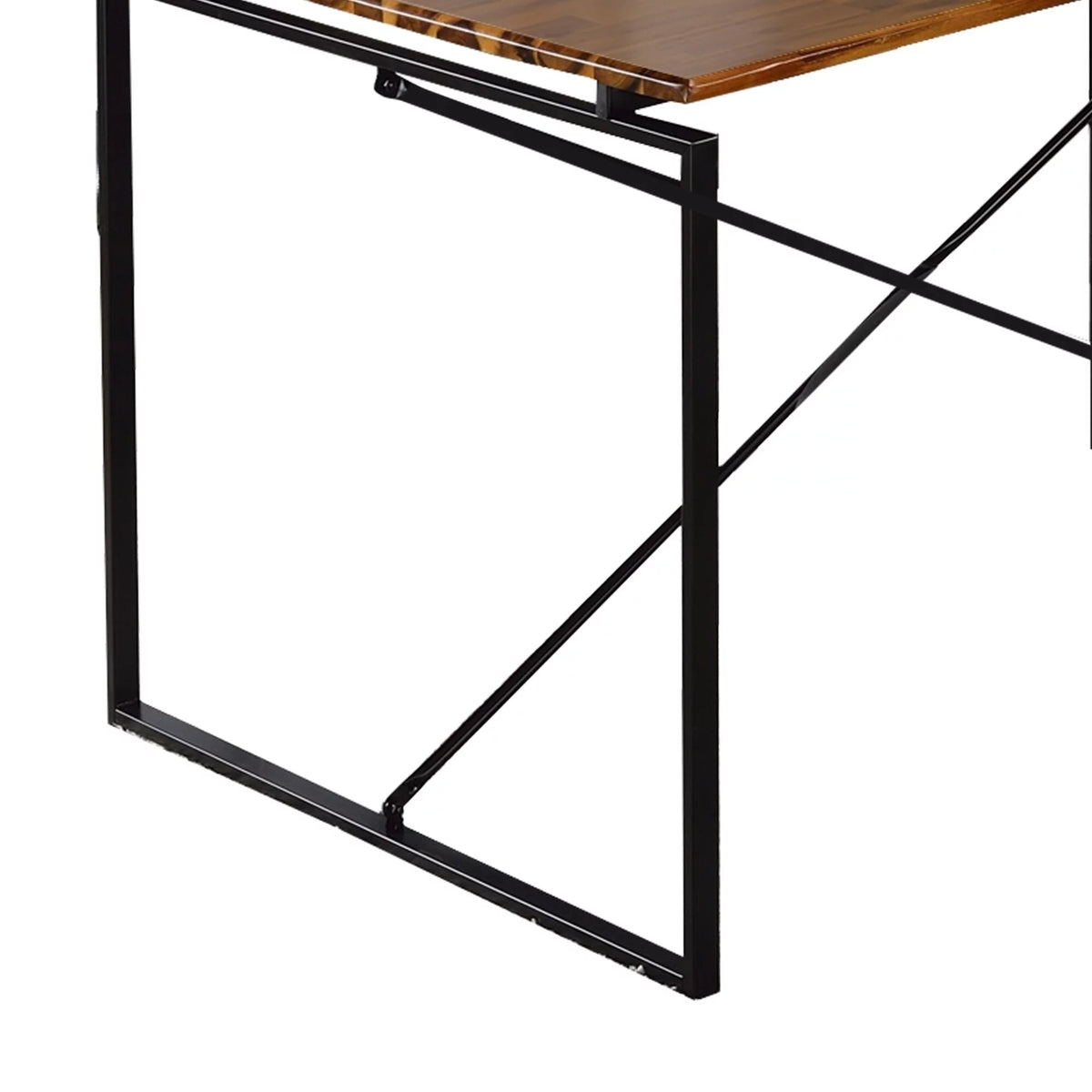 Rectangular Wooden Dining Table with Metal Base W8095