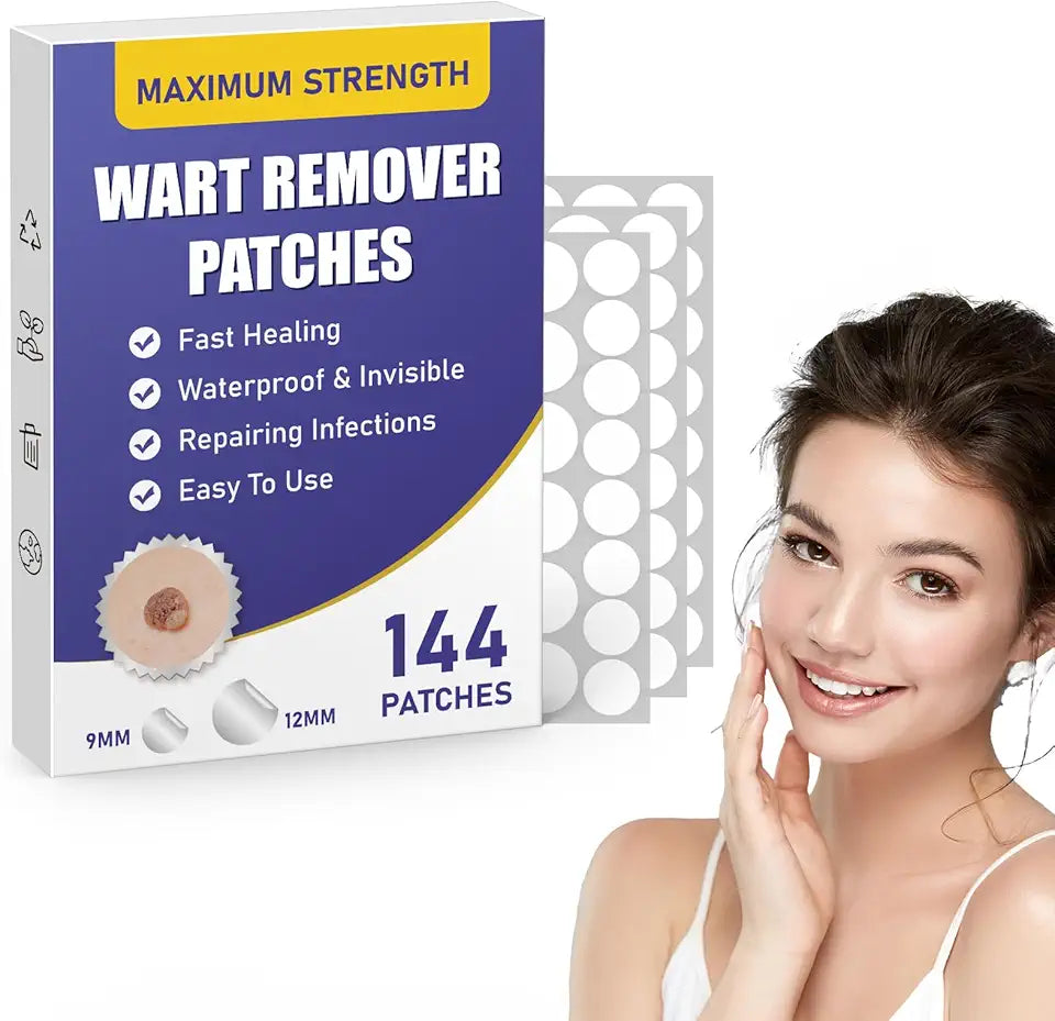 Maximum Strength Hydrocolloid Waterproof Wart Remover Patches, 144pcs O66365