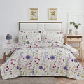 Floral Queen Bedding Microfiber Bedspread Set N674