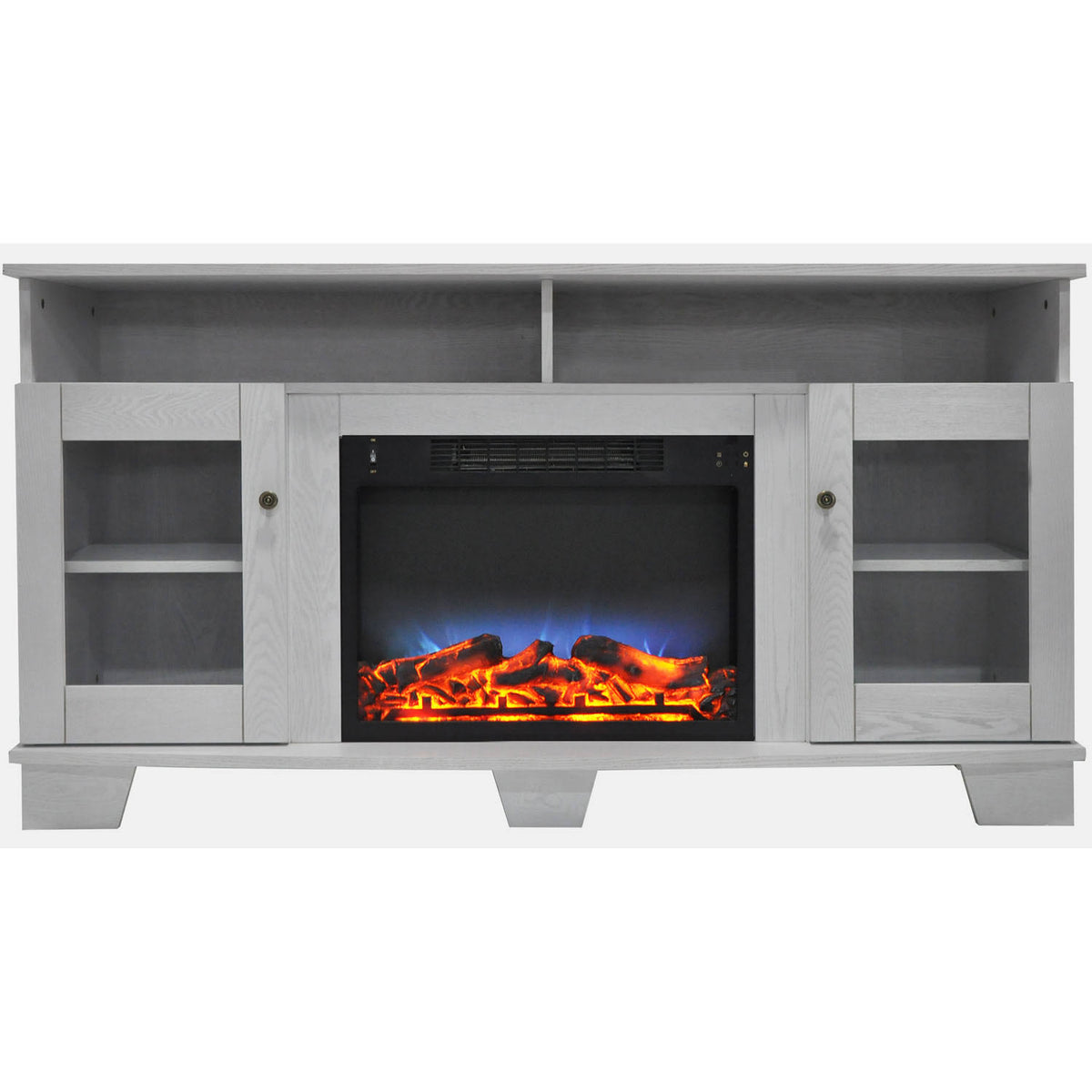 White Electric Fireplace with Entertainment Stand J7858