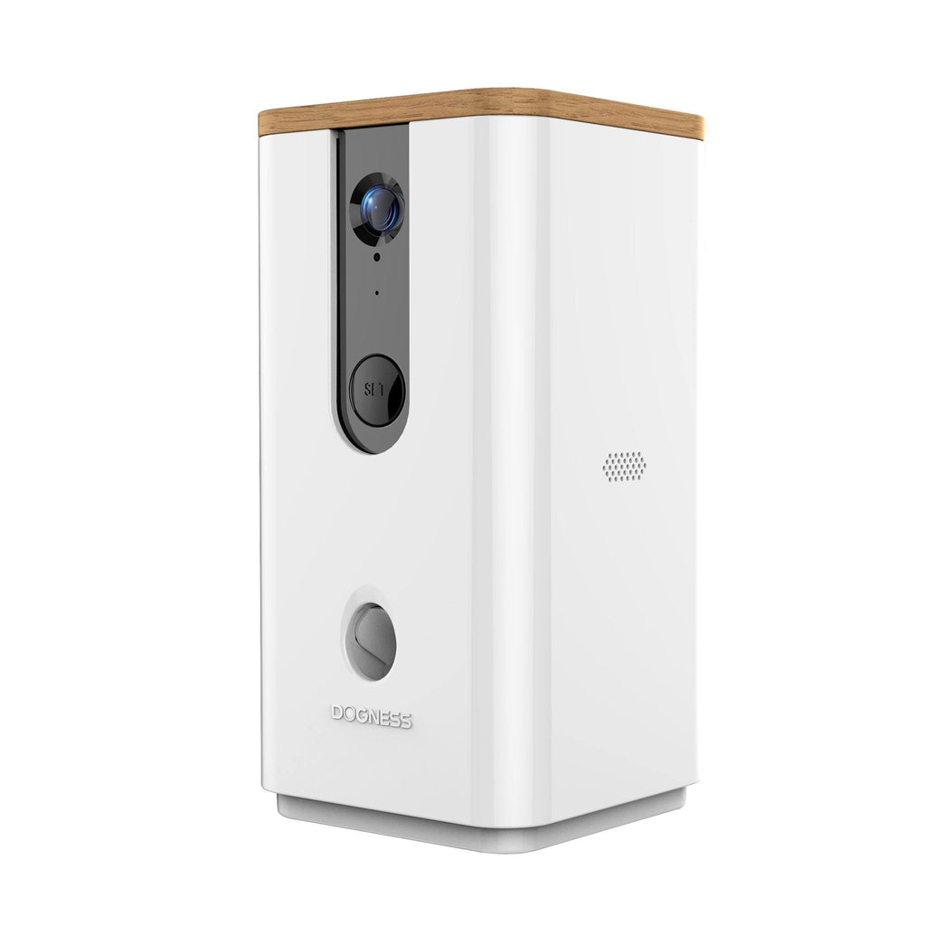 White Pet Treat Dispenser with Camera F2536
