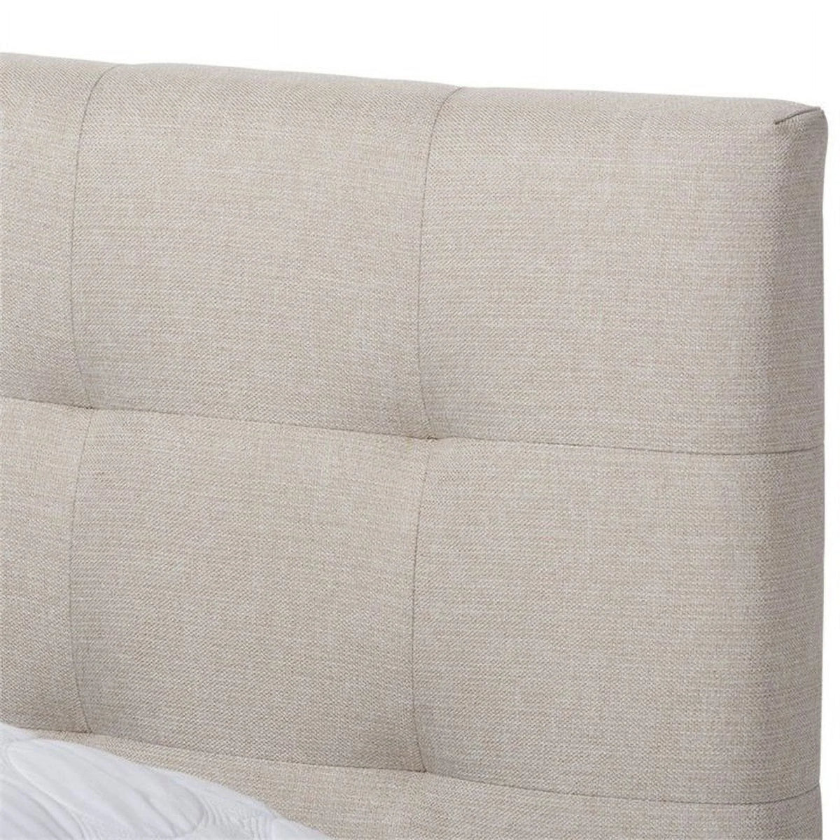 Beige and Brown Tufted Queen Platform Bed X429100
