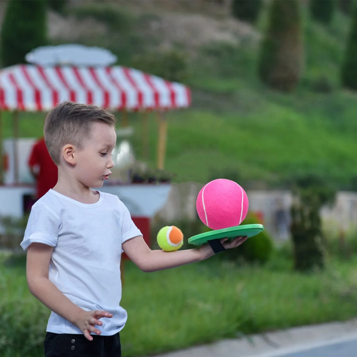20cm Inflatable Flannel Ball Tennis Rubber Ball L9381